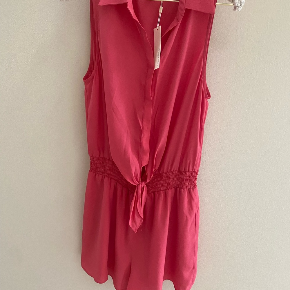 Lavender Brown Coral sleeveless romper NWT Medium